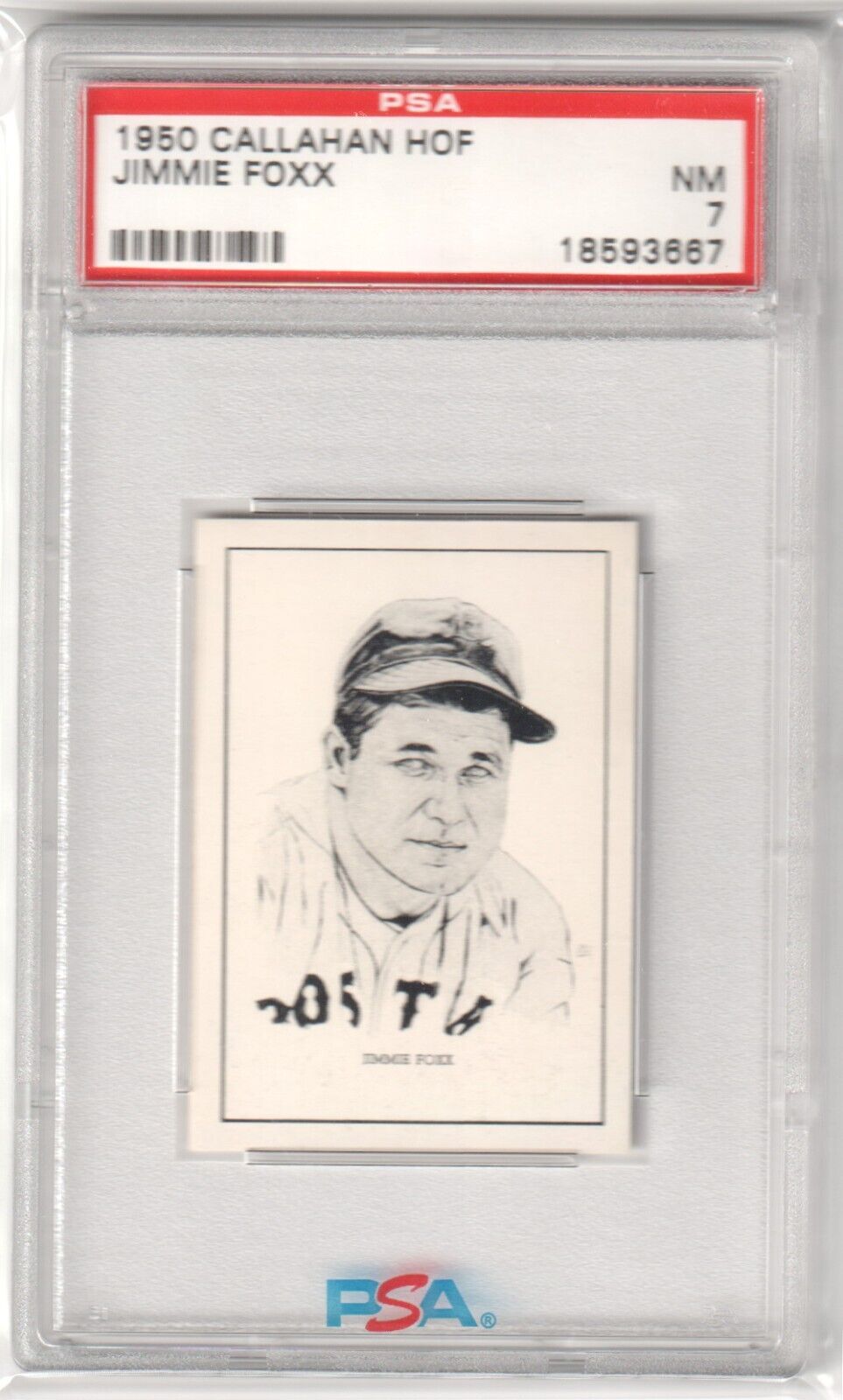 JIMMIE FOXX 1950 Callahan HOF PSA 7 NM - PHILADELPHIA A'S - Columbia Hobby - Sports Card Boxes - Toploaders - Card Savers