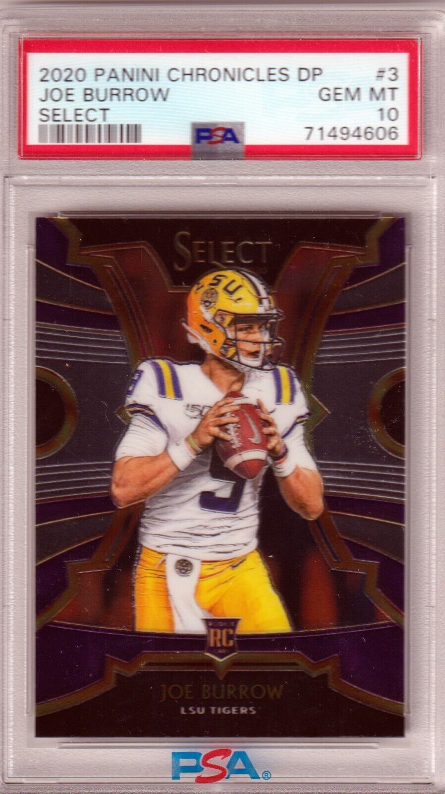 JOE BURROW 2020 Panini Chronicles Select RC Rookie #3 PSA 10 GEM MINT BENGALS - Columbia Hobby - Sports Card Boxes - Toploaders - Card Savers