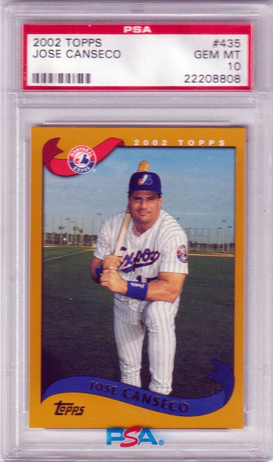 JOSE CANSECO 2002 Topps #435 PSA 10 GEM MINT - RANGERS - Columbia Hobby - Sports Card Boxes - Toploaders - Card Savers