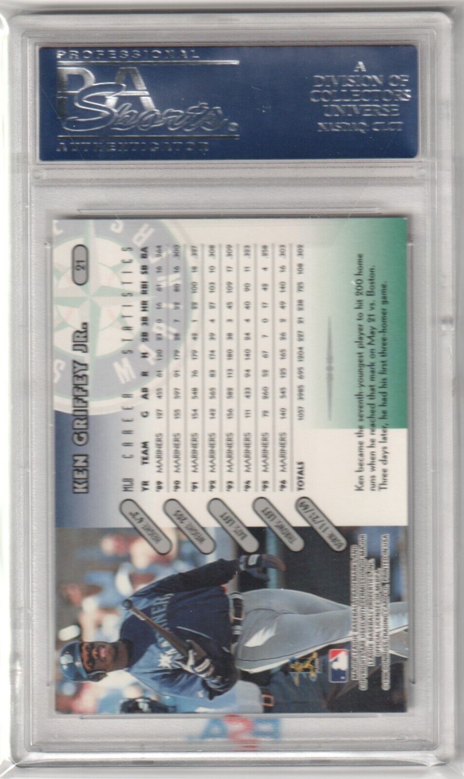 KEN GRIFFEY JR 1997 Donruss #21 PSA 10 GEM MINT - MARINERS - Columbia Hobby - Sports Card Boxes - Toploaders - Card Savers