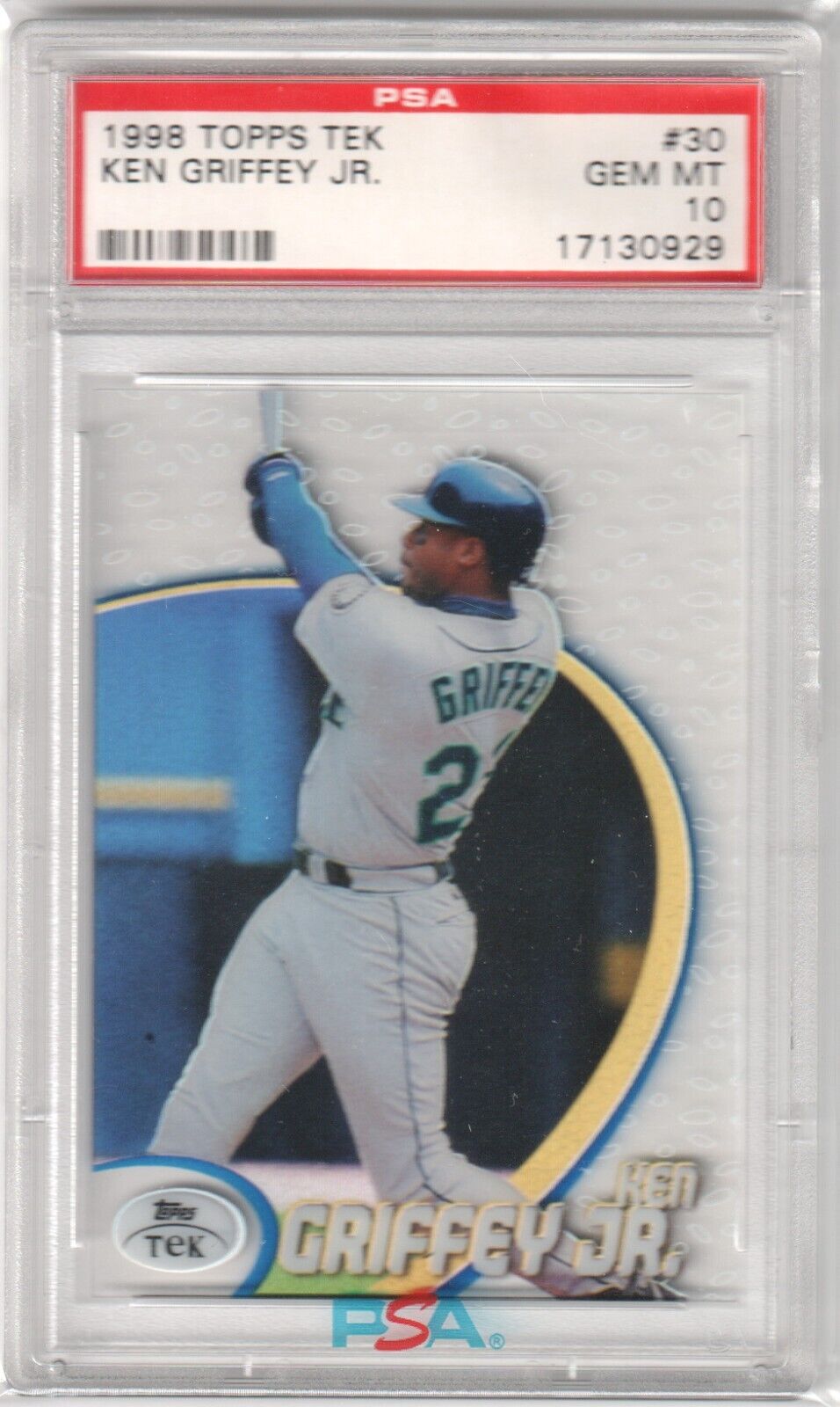 KEN GRIFFEY JR 1998 Topps Tek #30 Pattern 70 PSA 10 GEM MINT - MARINERS - Columbia Hobby - Sports Card Boxes - Toploaders - Card Savers