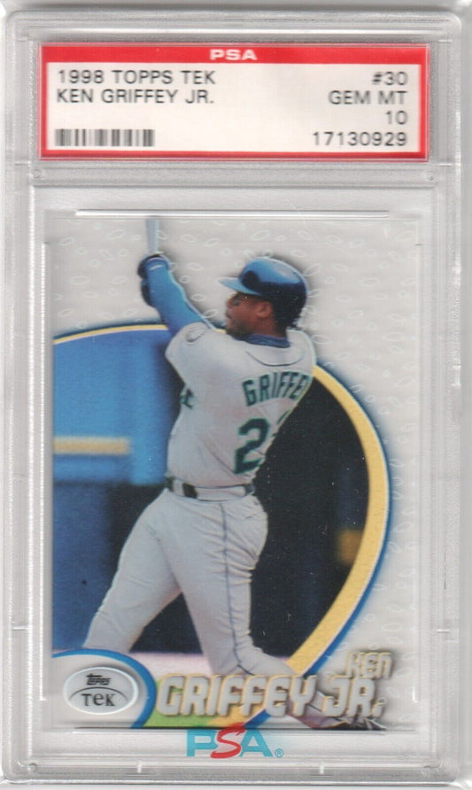 KEN GRIFFEY JR 1998 Topps Tek #30 Pattern 70 PSA 10 GEM MINT - MARINERS - Columbia Hobby - Sports Card Boxes - Toploaders - Card Savers