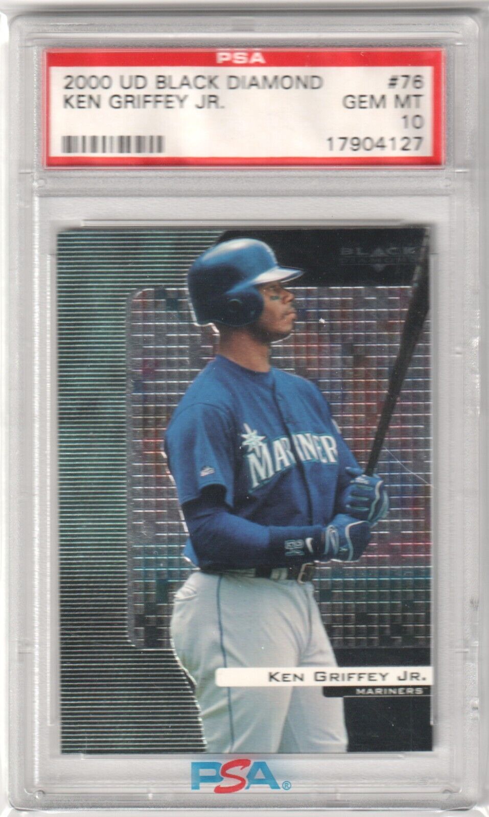 KEN GRIFFEY JR 2000 Upper Deck Black Diamond #76 PSA 10 GEM MINT - MARINERS - Columbia Hobby - Sports Card Boxes - Toploaders - Card Savers