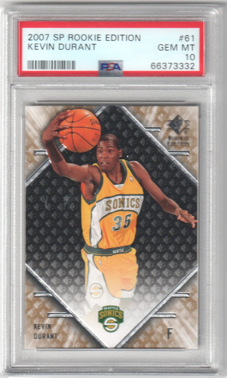 KEVIN DURANT 2007 SP Rookie Edition RC #61 PSA 10 GEM MINT - Columbia Hobby - Sports Card Boxes - Toploaders - Card Savers