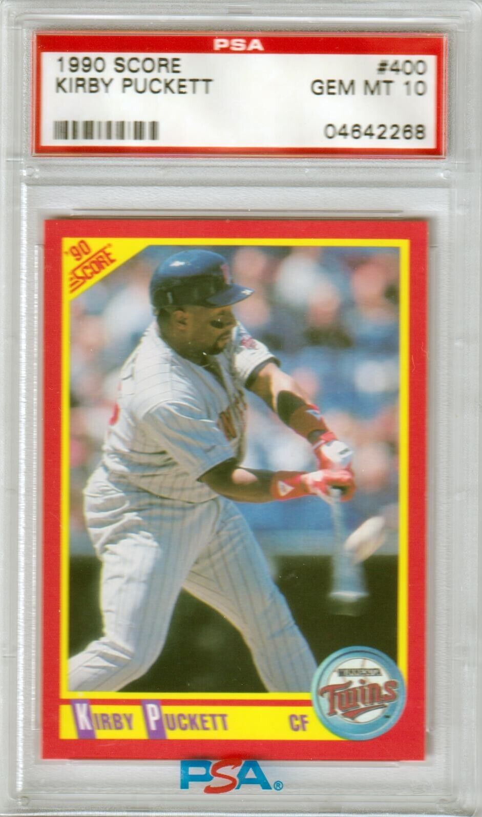 KIRBY PUCKETT 1990 Score #400 PSA 10 GEM MINT - TWINS - Columbia Hobby - Sports Card Boxes - Toploaders - Card Savers