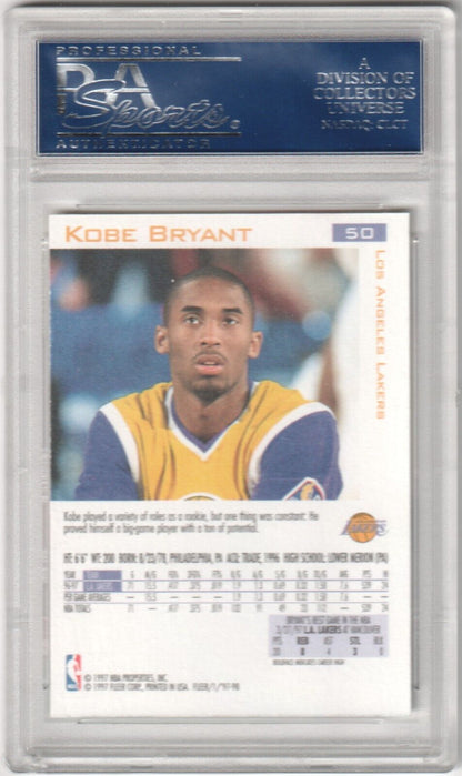 KOBE BRYANT 1997 - 98 Fleer #50 - PSA 10 GEM MINT - LAKERS - Columbia Hobby - Sports Card Boxes - Toploaders - Card Savers