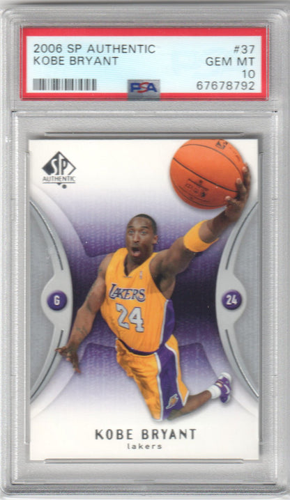 KOBE BRYANT 2006 Upper Deck SP Authentic #37 PSA 10 GEM MINT LAKERS - Columbia Hobby - Sports Card Boxes - Toploaders - Card Savers