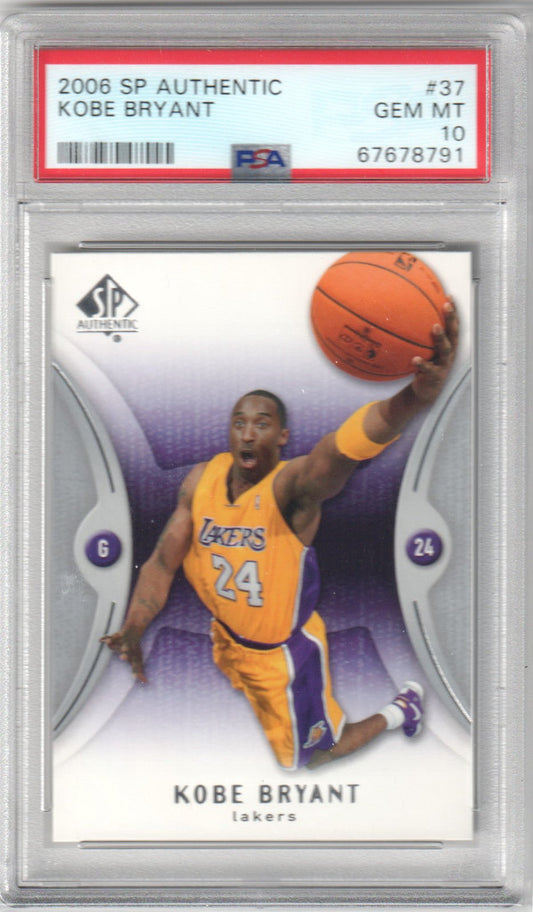 KOBE BRYANT 2006 Upper Deck SP Authentic #37 PSA 10 GEM MINT - LAKERS - Columbia Hobby - Sports Card Boxes - Toploaders - Card Savers