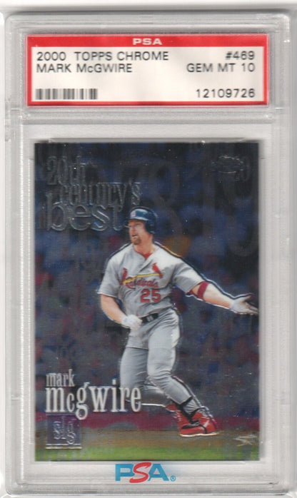 MARK McGWIRE 2000 Topps Chrome #469 PSA 10 GEM MINT - CARDINALS - Columbia Hobby - Sports Card Boxes - Toploaders - Card Savers