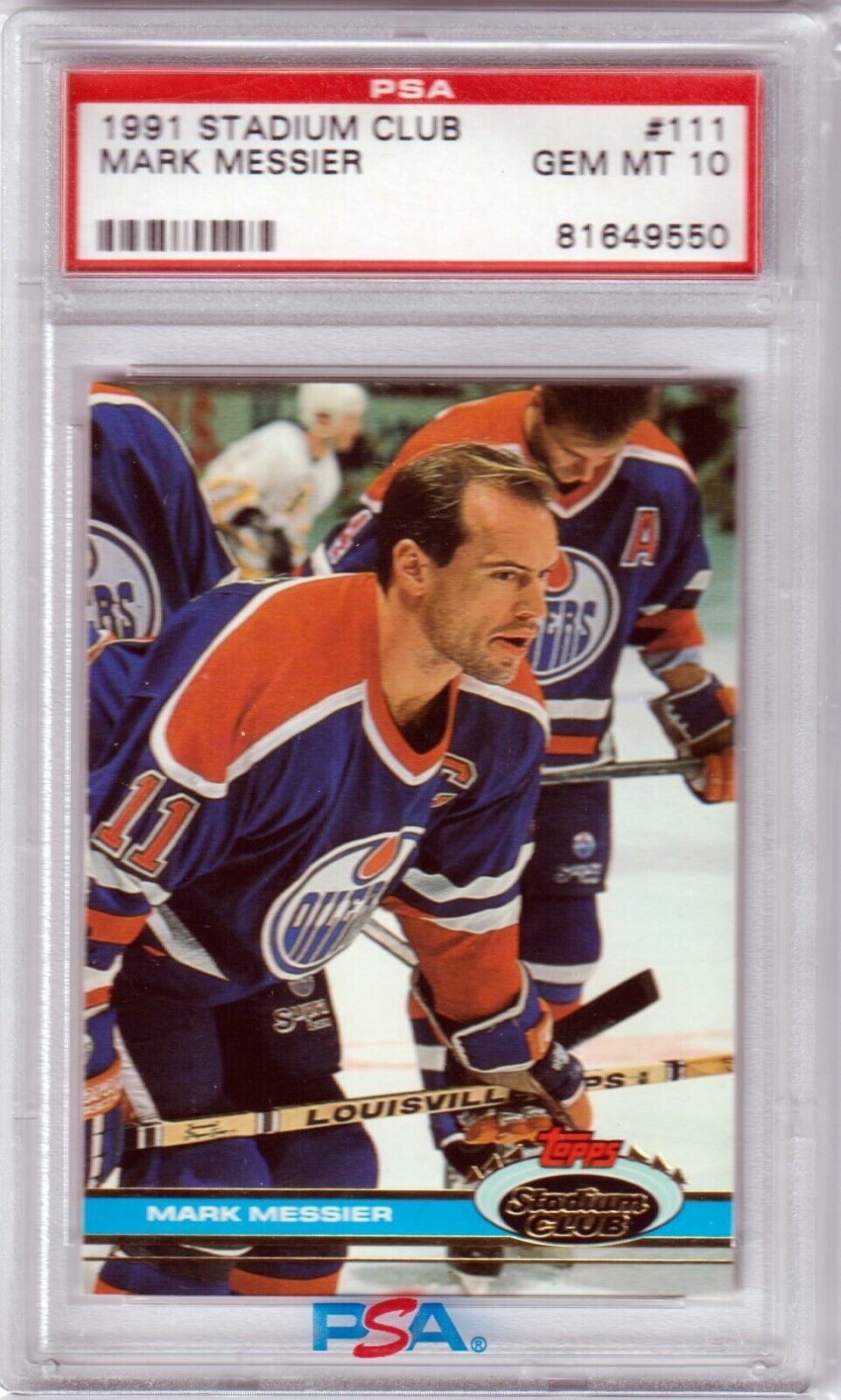 MARK MESSIER 1991 Topps Stadium Club #111 PSA 10 GEM MINT - OILERS - Columbia Hobby - Sports Card Boxes - Toploaders - Card Savers
