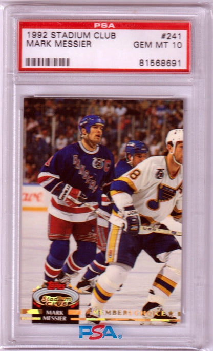 MARK MESSIER 1992 Topps Stadium Club Members Only #241 PSA 10 GEM MINT - RANGERS - Columbia Hobby - Sports Card Boxes - Toploaders - Card Savers