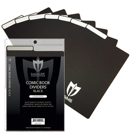 Max Pro Comic Book Dividers - Black - 300ct Case - Columbia Hobby - Sports Card Boxes - Toploaders - Card Savers