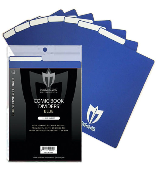 Max Pro Comic Book Dividers - Blue - 25ct Pack - Columbia Hobby - Sports Card Boxes - Toploaders - Card Savers