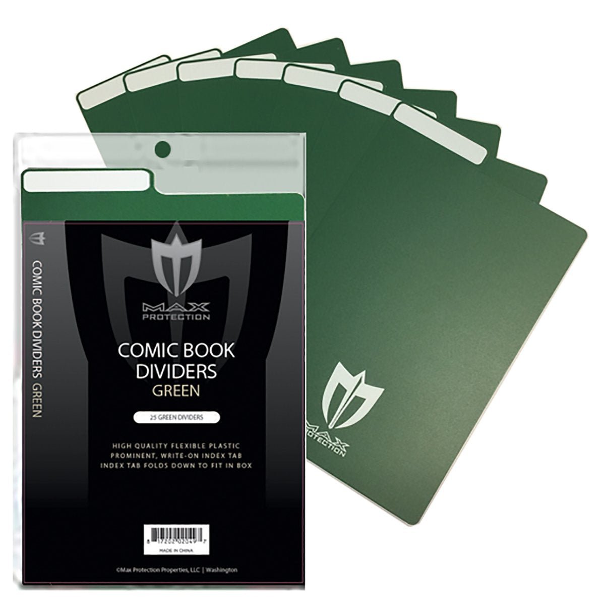 Max Pro Comic Book Dividers - Green - 25ct Pack - Columbia Hobby - Sports Card Boxes - Toploaders - Card Savers