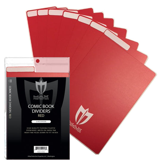 Max Pro Comic Book Dividers - Red - 300ct Case - Columbia Hobby - Sports Card Boxes - Toploaders - Card Savers