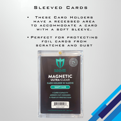 Max Pro Ultra Clear Magnetic Card Holder 180pt w/Sleeve Size - Columbia Hobby - Sports Card Boxes - Toploaders - Card Savers