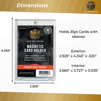 Max Pro Ultra Clear Magnetic Card Holder 35pt w/Sleeve Size - Columbia Hobby - Sports Card Boxes - Toploaders - Card Savers