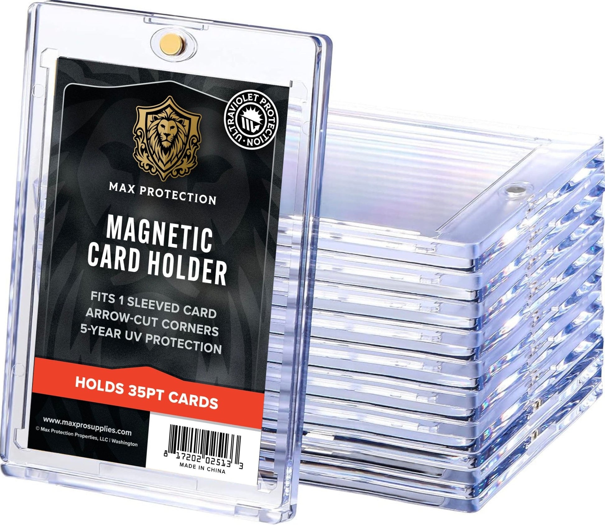 Max Pro Ultra Clear Magnetic Card Holder 35pt w/Sleeve Size - Columbia Hobby - Sports Card Boxes - Toploaders - Card Savers