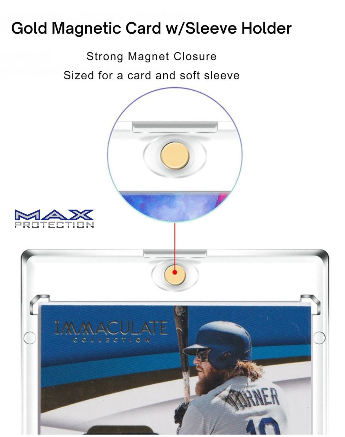 Max Pro Ultra Clear Magnetic Card Holder 75pt w/Sleeve Size - Columbia Hobby - Sports Card Boxes - Toploaders - Card Savers