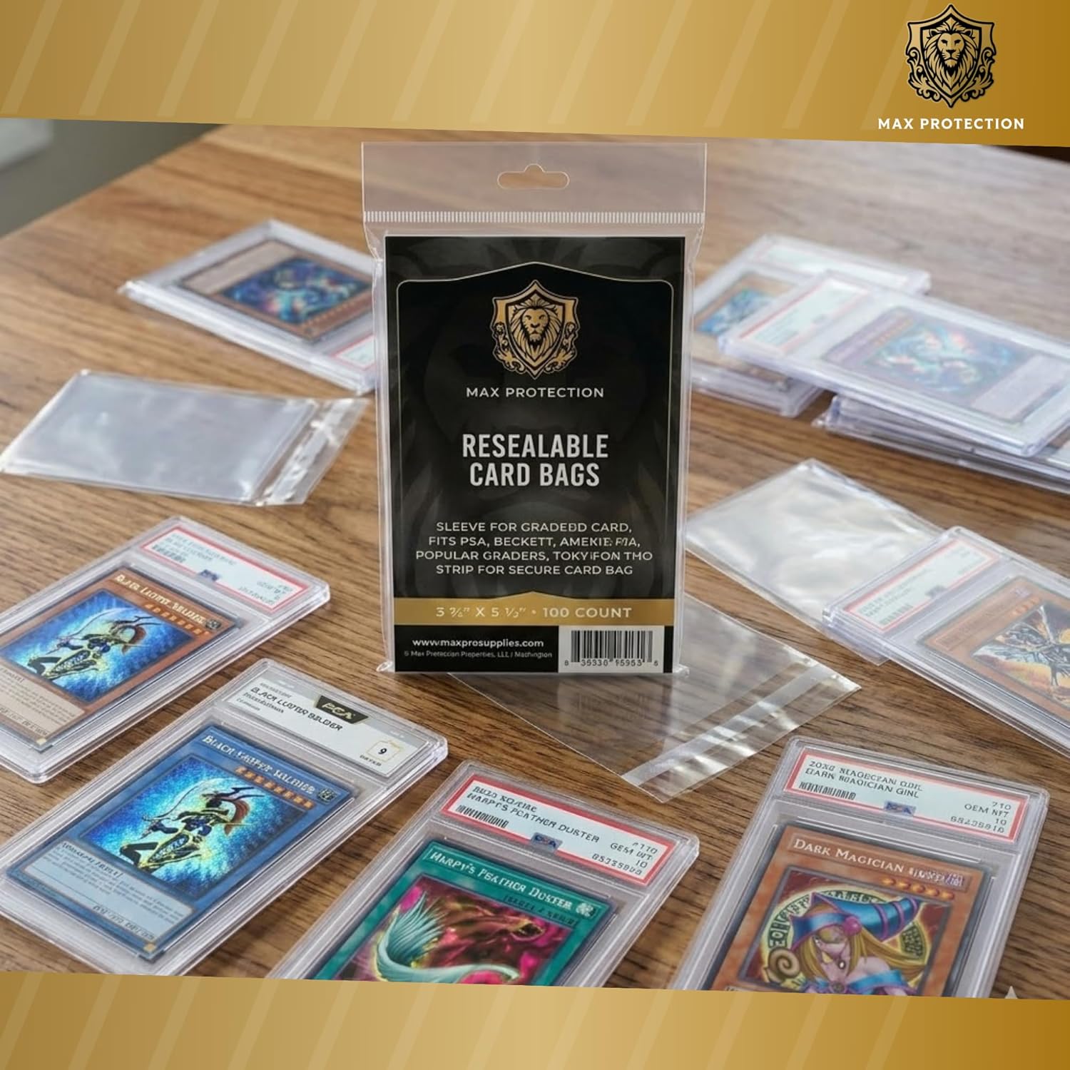 Max Protection Graded Card Sleeves (100 Count) – Resealable Slab Bags for PSA, SGC, BGS & CGC Graded Cards - Columbia Sports Cards