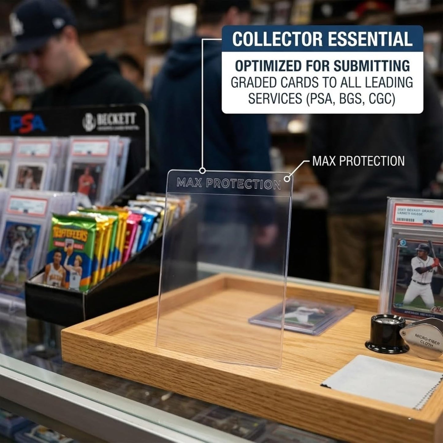 Max Protection Pro-Guard Semi Rigid Card Holders w/Sleeves - 200ct Box - Columbia Sports Cards