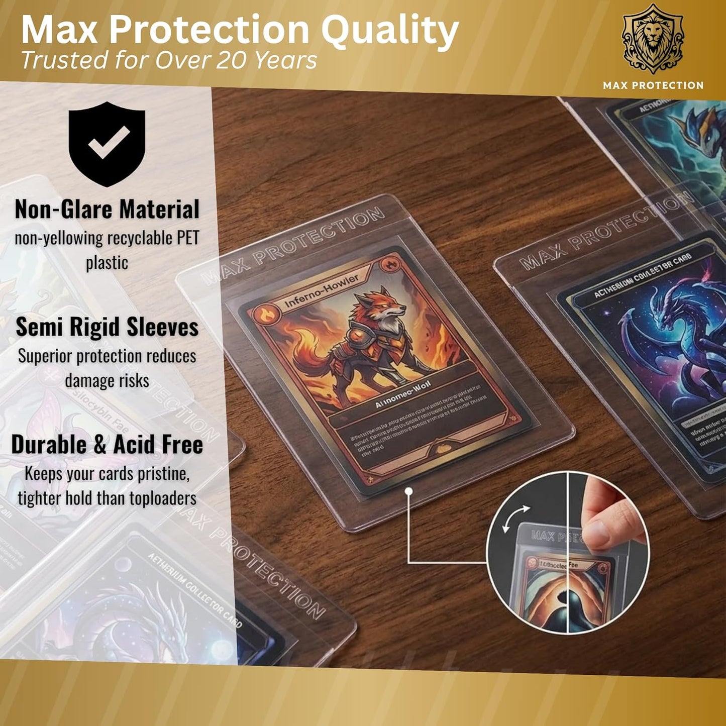 Max Protection Pro-Guard Semi Rigid Card Holders w/Sleeves - 200ct Box - Columbia Sports Cards