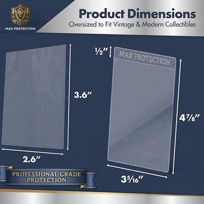 Max Protection Pro-Guard Semi Rigid Card Holders w/Sleeves - 200ct Box - Columbia Sports Cards