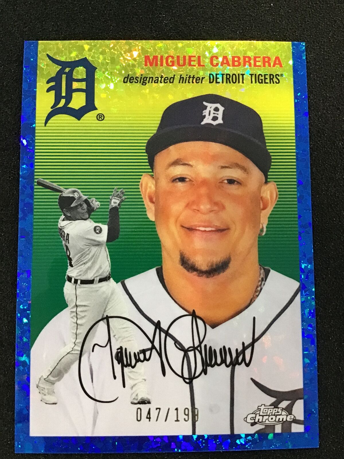 Miguel Cabrera 2023 Topps Chrome Platinum Blue Mini - Diamond /199 SP #248 - Columbia Hobby - Sports Card Boxes - Toploaders - Card Savers