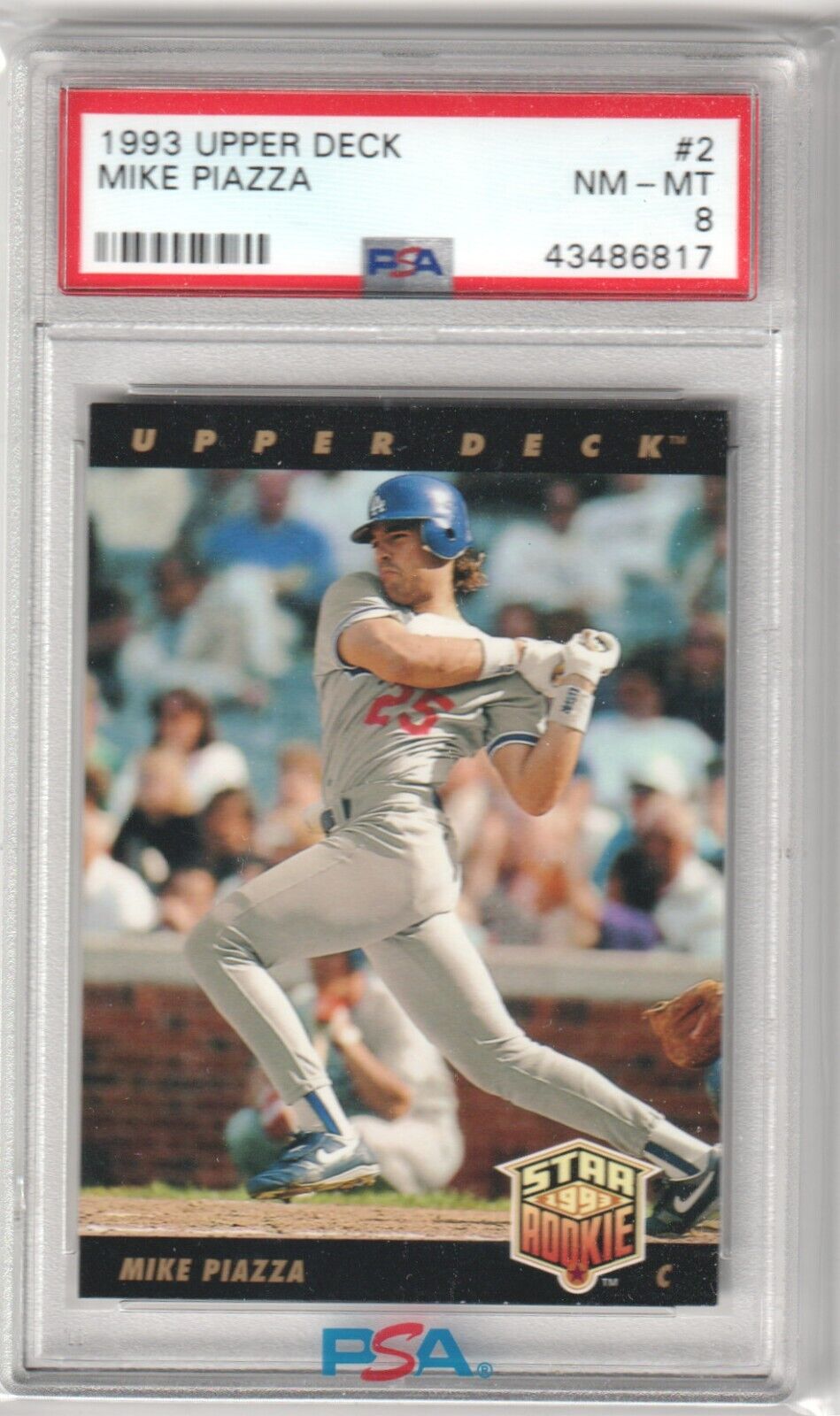 MIKE PIAZZA 1993 Upper Deck Star Rookie #2 PSA 8 NM - MT - DODGERS - Columbia Hobby - Sports Card Boxes - Toploaders - Card Savers