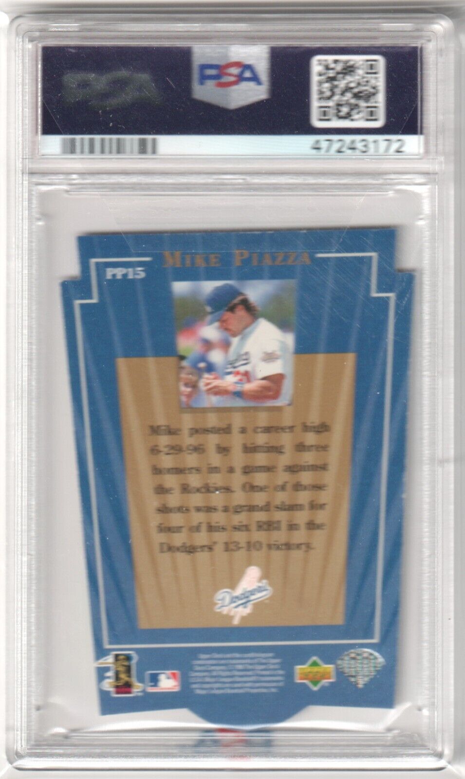 MIKE PIAZZA 1997 Upper Deck Power Package #PP15 PSA 8 NM - MT - DODGERS - Columbia Hobby - Sports Card Boxes - Toploaders - Card Savers