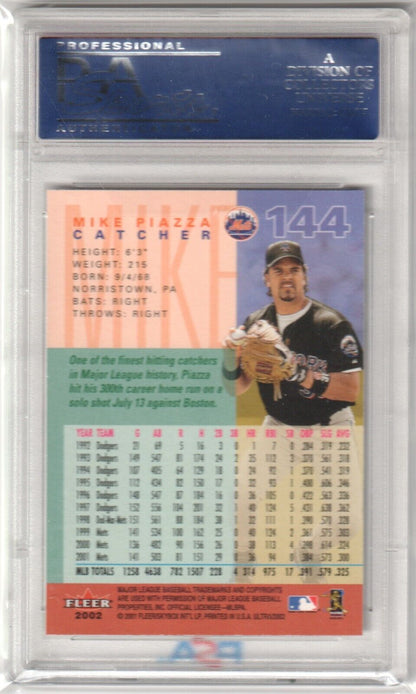 MIKE PIAZZA 2002 Fleer Ultra #144 PSA 9 MINT - METS - Columbia Hobby - Sports Card Boxes - Toploaders - Card Savers
