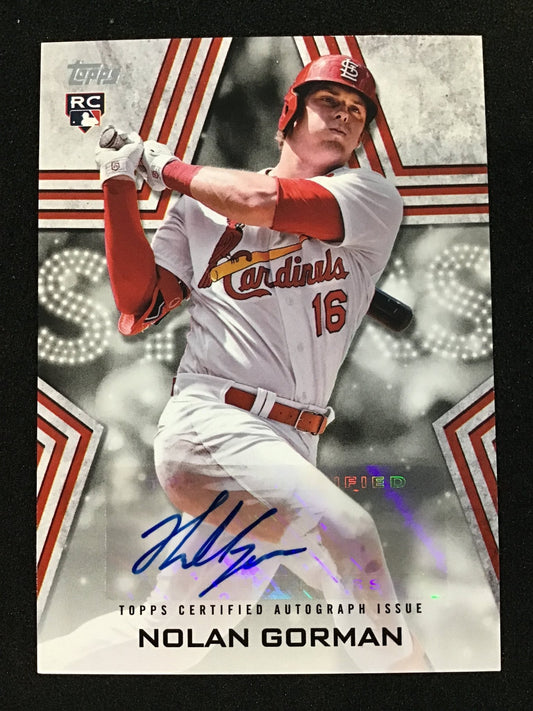 Nolan Gorman 2023 Topps Series 1 RC Baseball Stars Auto BSA - NG Cardinals - Columbia Hobby - Sports Card Boxes - Toploaders - Card Savers
