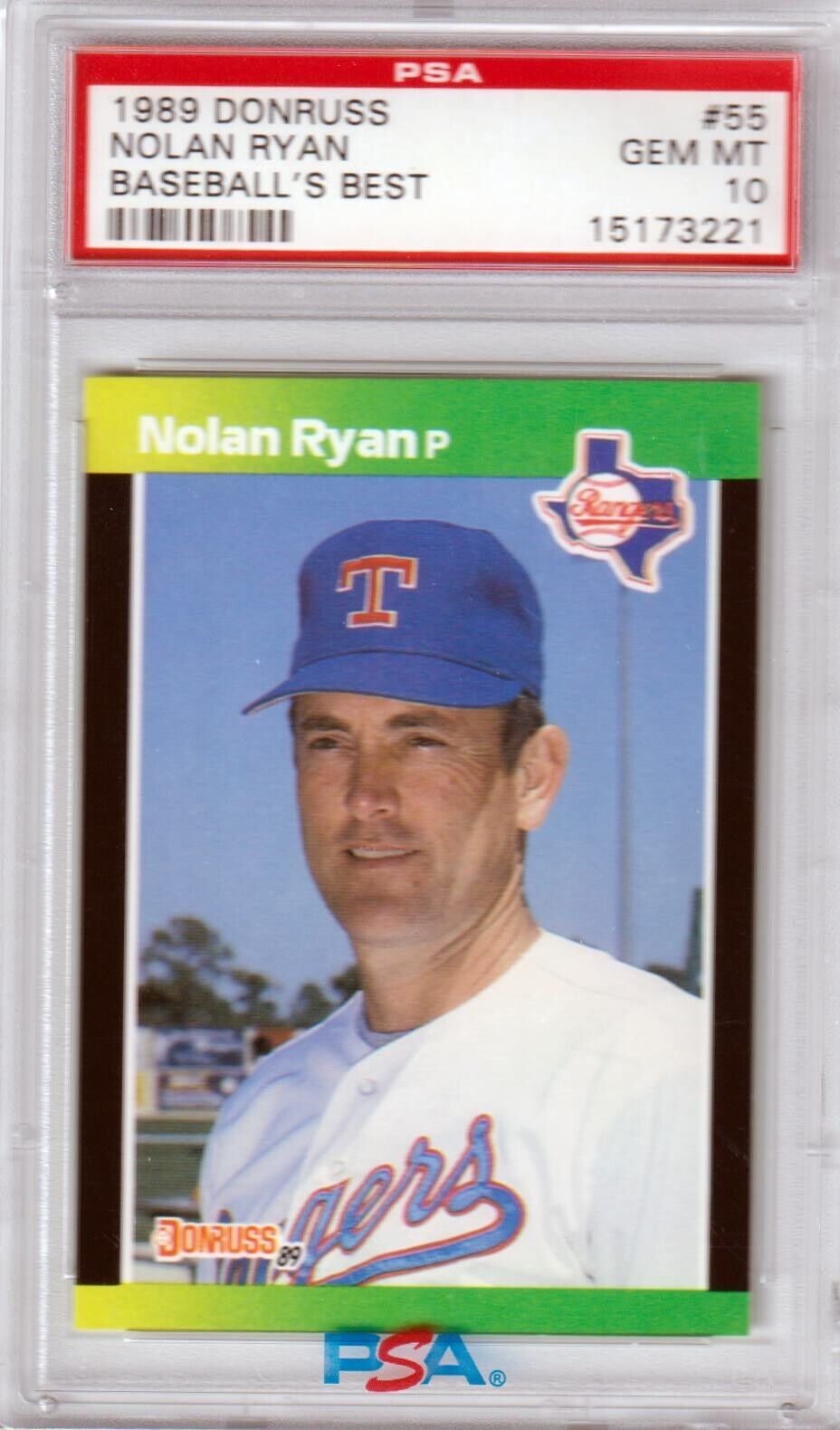 NOLAN RYAN 1989 Donruss Baseball's Best #55 PSA 10 GEM MINT - RANGERS - Columbia Hobby - Sports Card Boxes - Toploaders - Card Savers