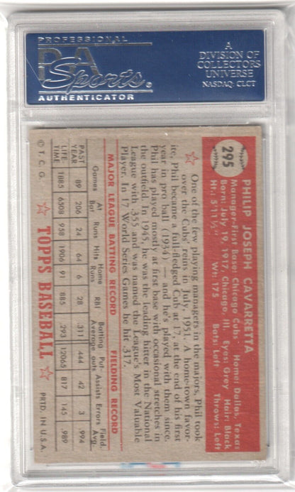 PHIL CAVARRETTA 1952 Topps #295 PSA 6 EX - MT - CUBS - Columbia Hobby - Sports Card Boxes - Toploaders - Card Savers