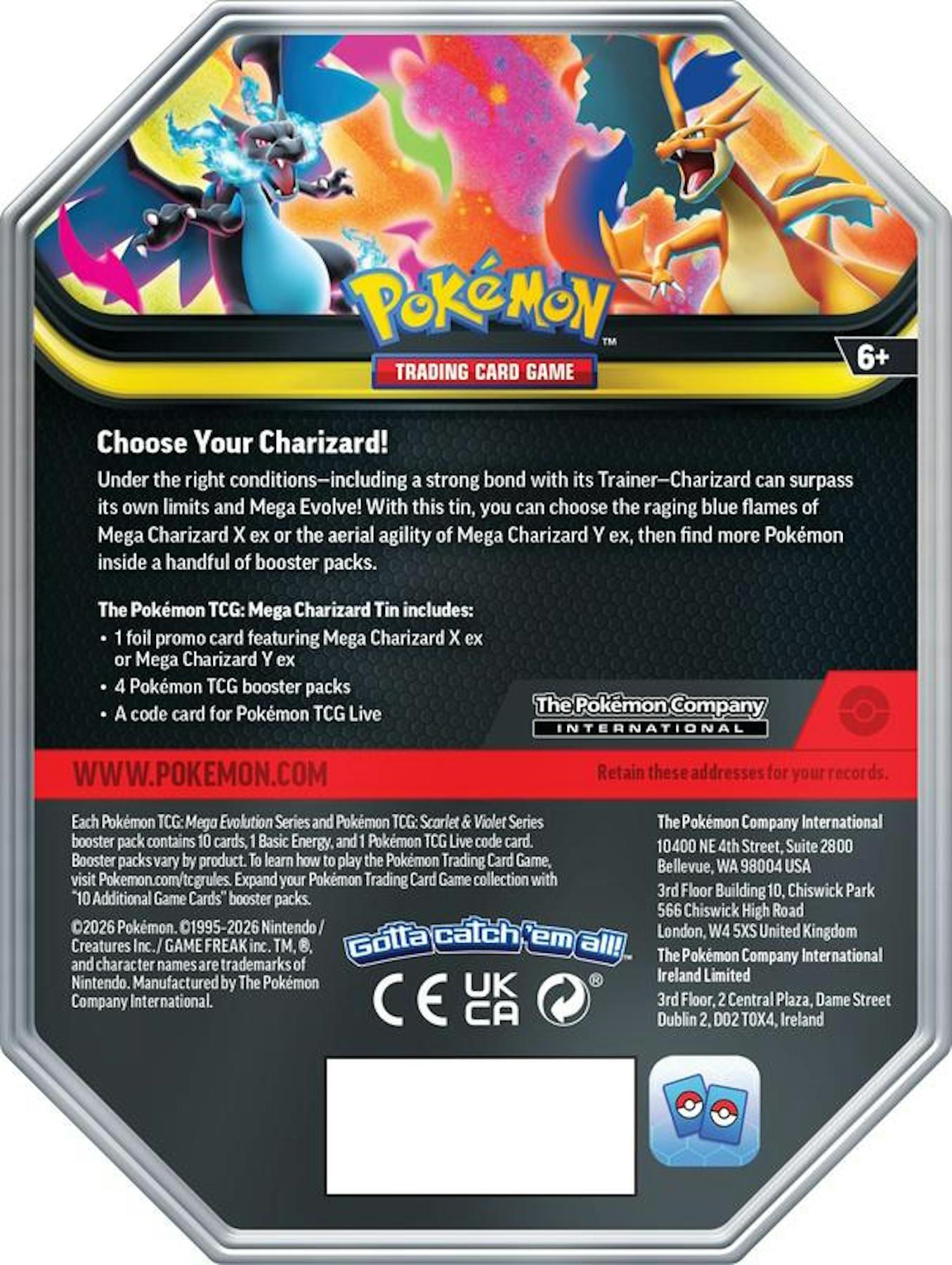Pokemon Mega Charizard ex Tin | Columbia Sports Cards - Columbia Hobby - Sports Card Boxes - Toploaders - Card Savers
