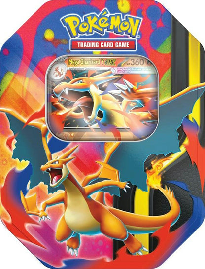 Pokemon Mega Charizard ex Tin | Columbia Sports Cards - Columbia Hobby - Sports Card Boxes - Toploaders - Card Savers