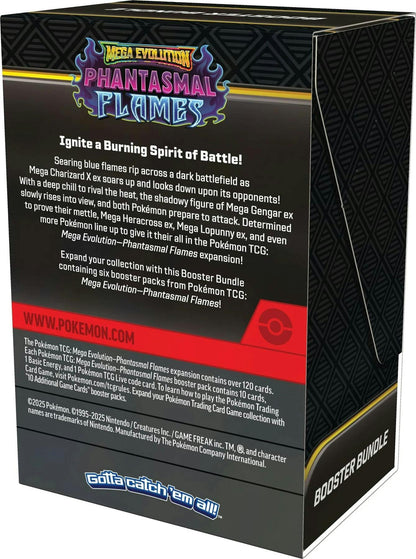 Pokémon Mega Evolution Phantasmal Flames Booster Bundle (6 Packs) - Columbia Hobby - Sports Card Boxes - Toploaders - Card Savers
