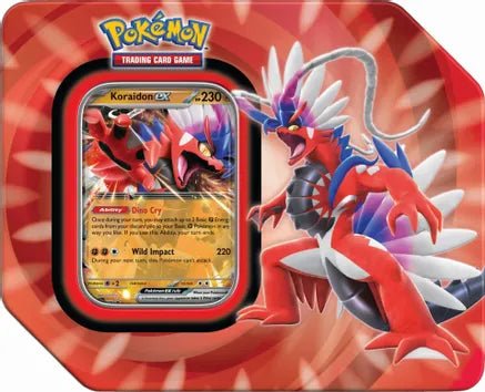 Pokémon Paldea Legends Tin - KORAIDON/MIRAIDON EX - Columbia Hobby - Sports Card Boxes - Toploaders - Card Savers