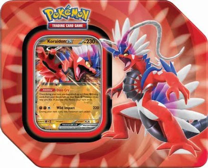Pokémon Paldea Legends Tin - KORAIDON/MIRAIDON EX - Columbia Hobby - Sports Card Boxes - Toploaders - Card Savers