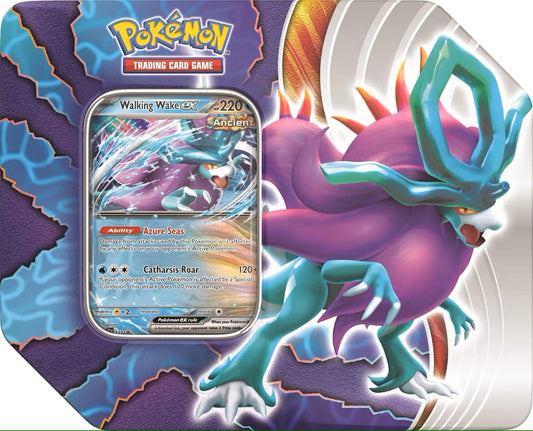 Pokemon Paradox Clash (Walking Wake ex / Iron Leaves ex) Tin - Columbia Hobby - Sports Card Boxes - Toploaders - Card Savers
