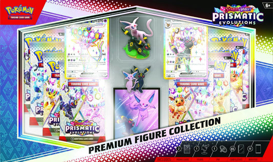 Pokémon Prismatic Evolutions Premium Figure Collection Box – Espeon & Umbreon | Columbia Sports Cards - Columbia Hobby - Sports Card Boxes - Toploaders - Card Savers