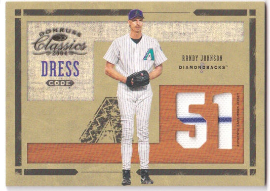 RANDY JOHNSON 2004 Donruss Classics Dual Game Used Jersey SP #/100 DIAMONDBACKS - Columbia Hobby - Sports Card Boxes - Toploaders - Card Savers