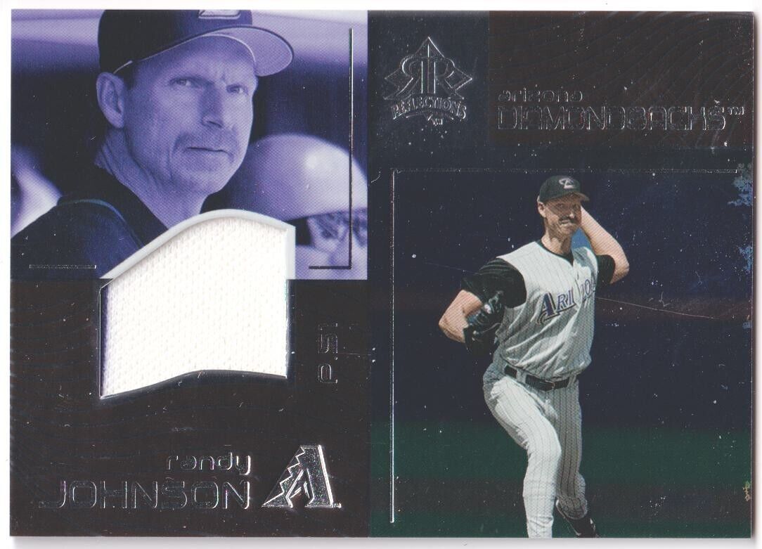 RANDY JOHNSON 2007 Upper Deck Reflections Game Used Jersey - DIAMONDBACKS - Columbia Hobby - Sports Card Boxes - Toploaders - Card Savers