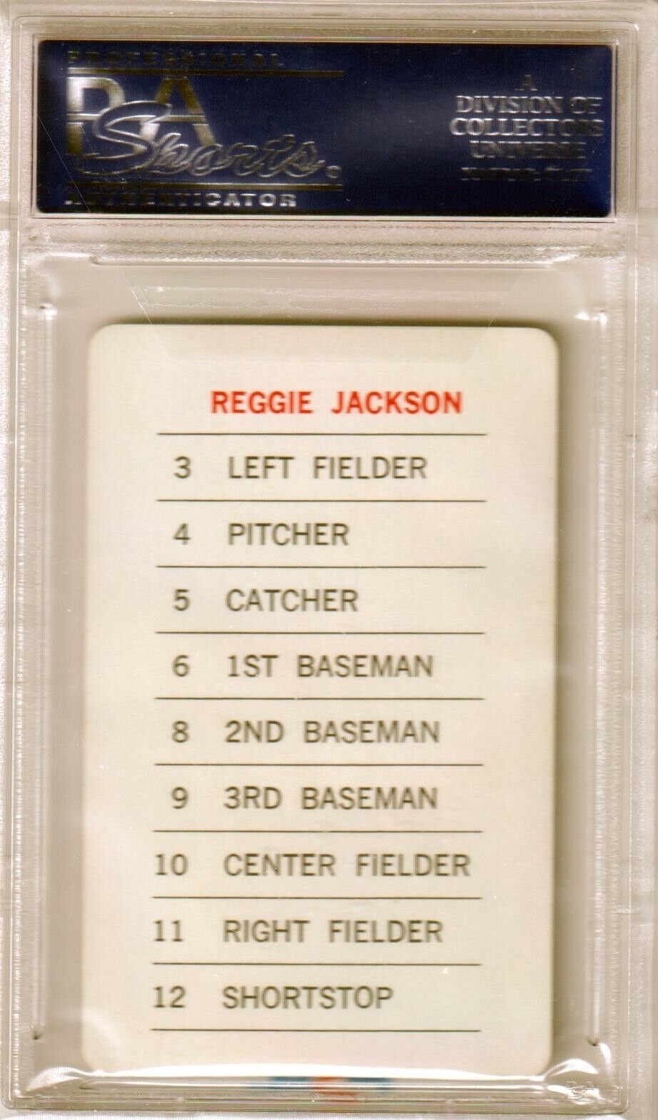 REGGIE JACKSON 1970 Milton Bradley PSA 8 MN - MT - ATHLETICS - Columbia Hobby - Sports Card Boxes - Toploaders - Card Savers