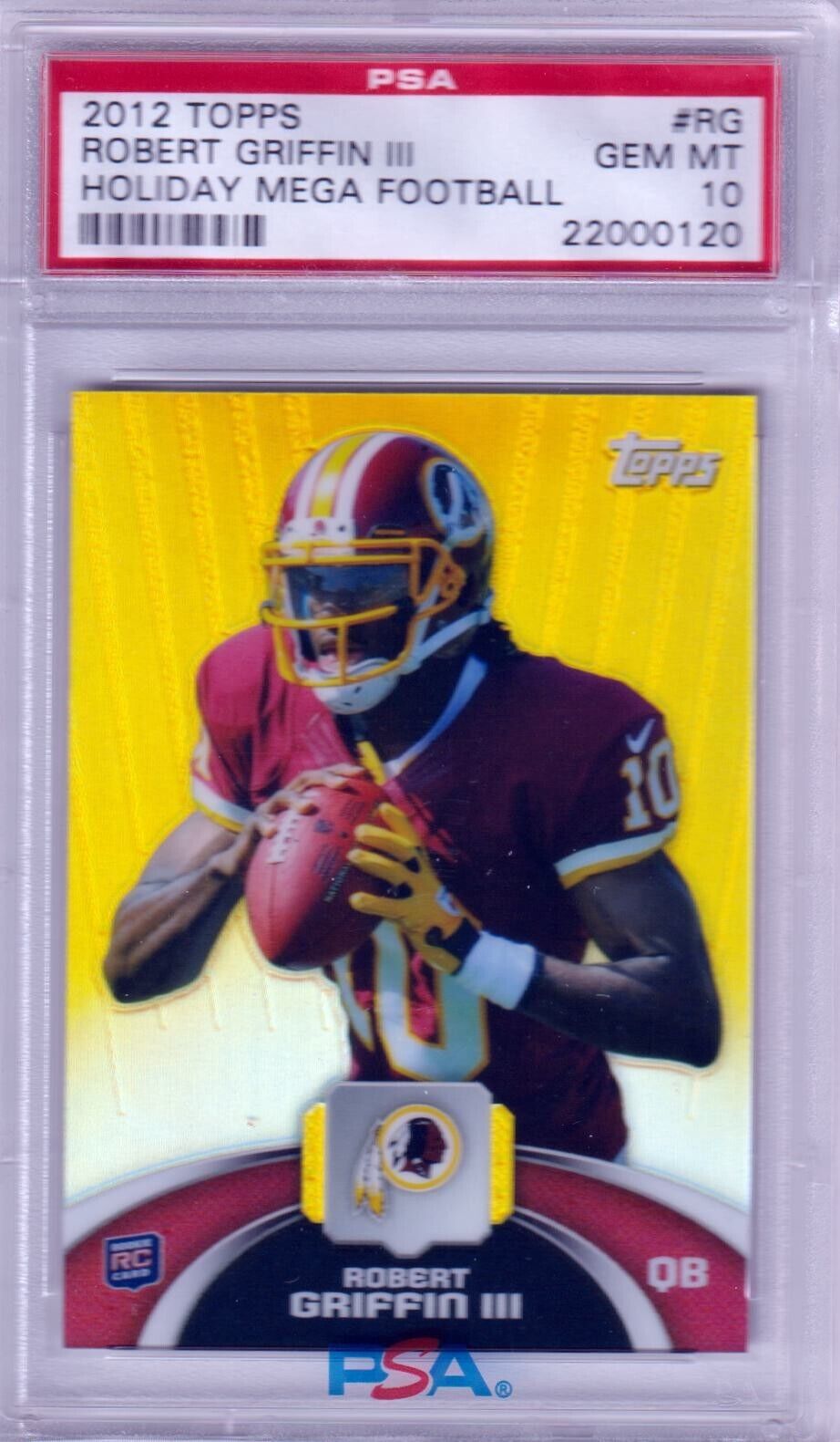 ROBERT GRIFFIN III 2012 Topps Holiday Mega Rookie Refractor #RG PSA 10 REDSKINS - Columbia Hobby - Sports Card Boxes - Toploaders - Card Savers