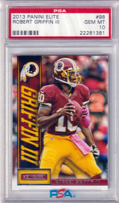 ROBERT GRIFFIN III 2013 Panini Rookies & Stars RC Rookie #98 PSA 10 - REDSKINS - Columbia Hobby - Sports Card Boxes - Toploaders - Card Savers