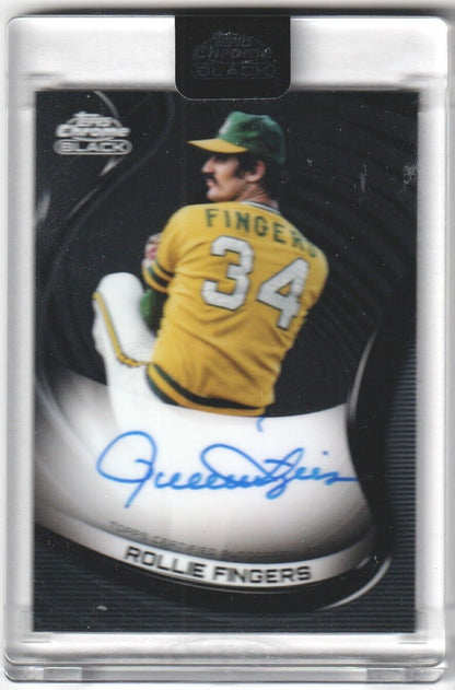 ROLLIE FINGERS 2022 Topps Chrome Black Autograph Auto Encased #CBA - RF ATHLETICS - Columbia Hobby - Sports Card Boxes - Toploaders - Card Savers