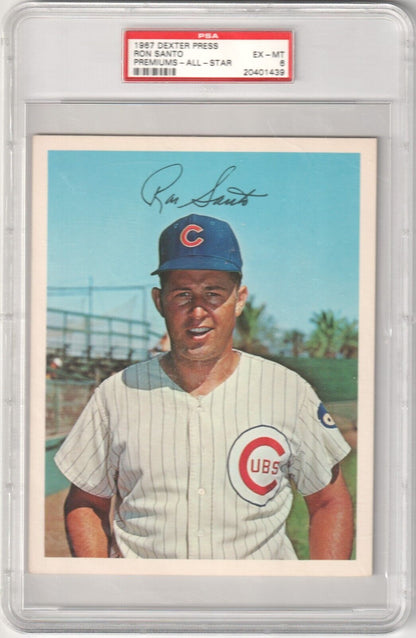 RON SANTO 1967 Dexter Press Premiums PSA 6 EX - MT - CUBS - Columbia Hobby - Sports Card Boxes - Toploaders - Card Savers