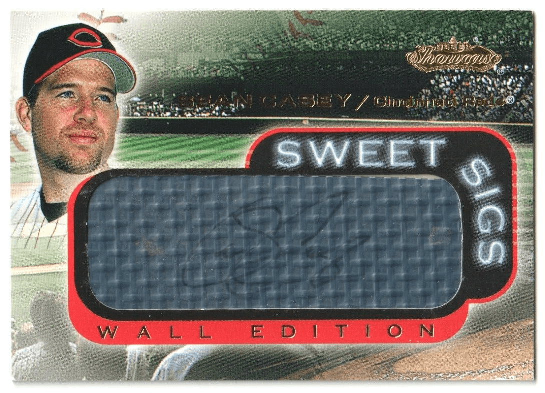 SEAN CASEY 2001 Fleer Showcase Sweet Sigs Autograph Auto - REDS - Columbia Hobby - Sports Card Boxes - Toploaders - Card Savers