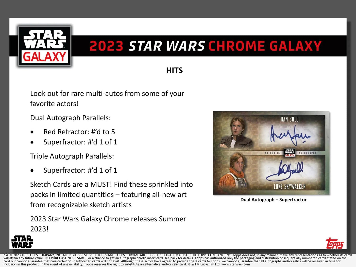 Star Wars Chrome Galaxy Hobby Box (Topps 2023) - Columbia Hobby - Sports Card Boxes - Toploaders - Card Savers